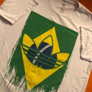 Adidas, Brazilian Flag Short Sleeve Shirt, Size L